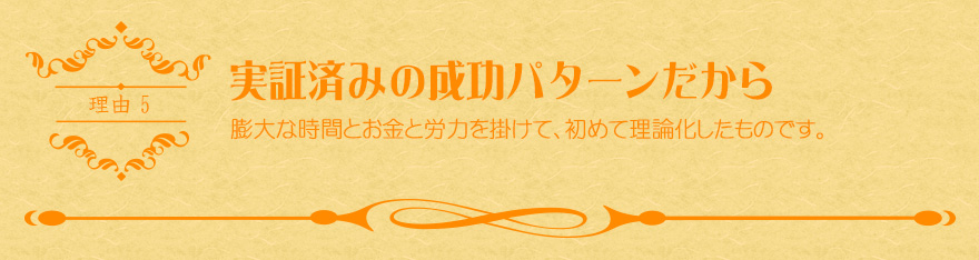 実証済みの成功パターンだから